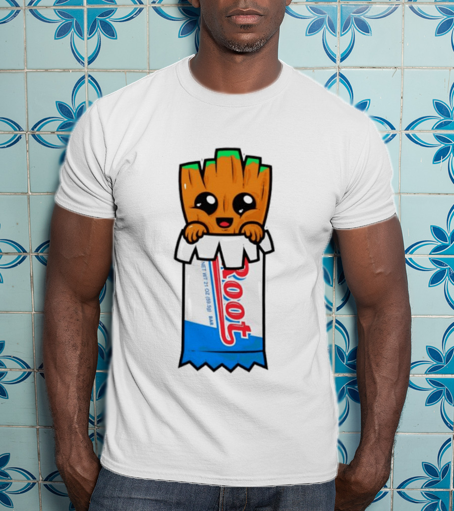 Baby Groot Guardians Of The Galaxy Root Candy Cartoon T-Shirt