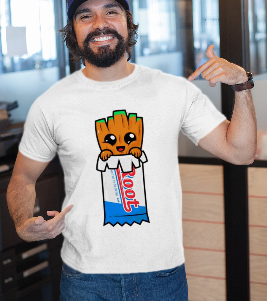 Baby Groot Guardians Of The Galaxy Root Candy Cartoon T-Shirt