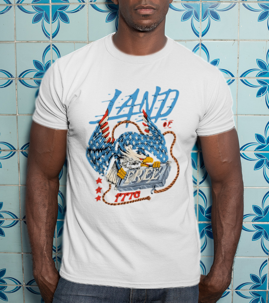 Land Of The Free 1776 Bald Eagle Patriotism T-Shirt