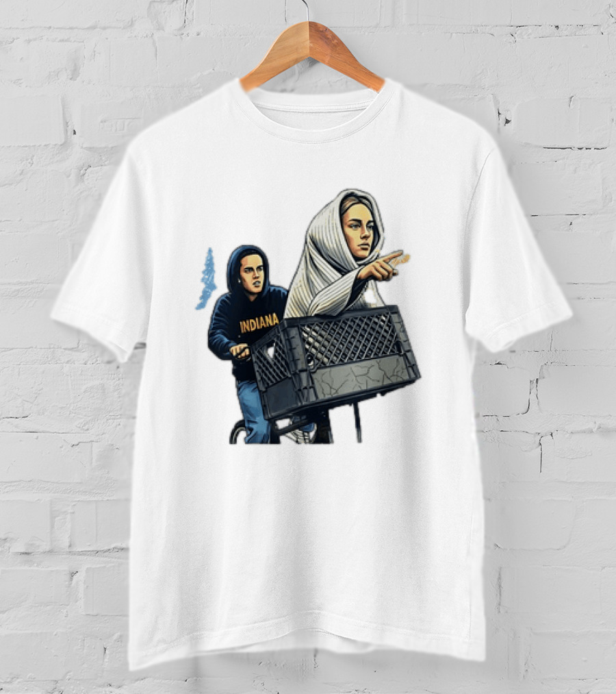 Caitlin Clark Sophie Cunningham E.T. Indiana Bike Basket T-Shirt