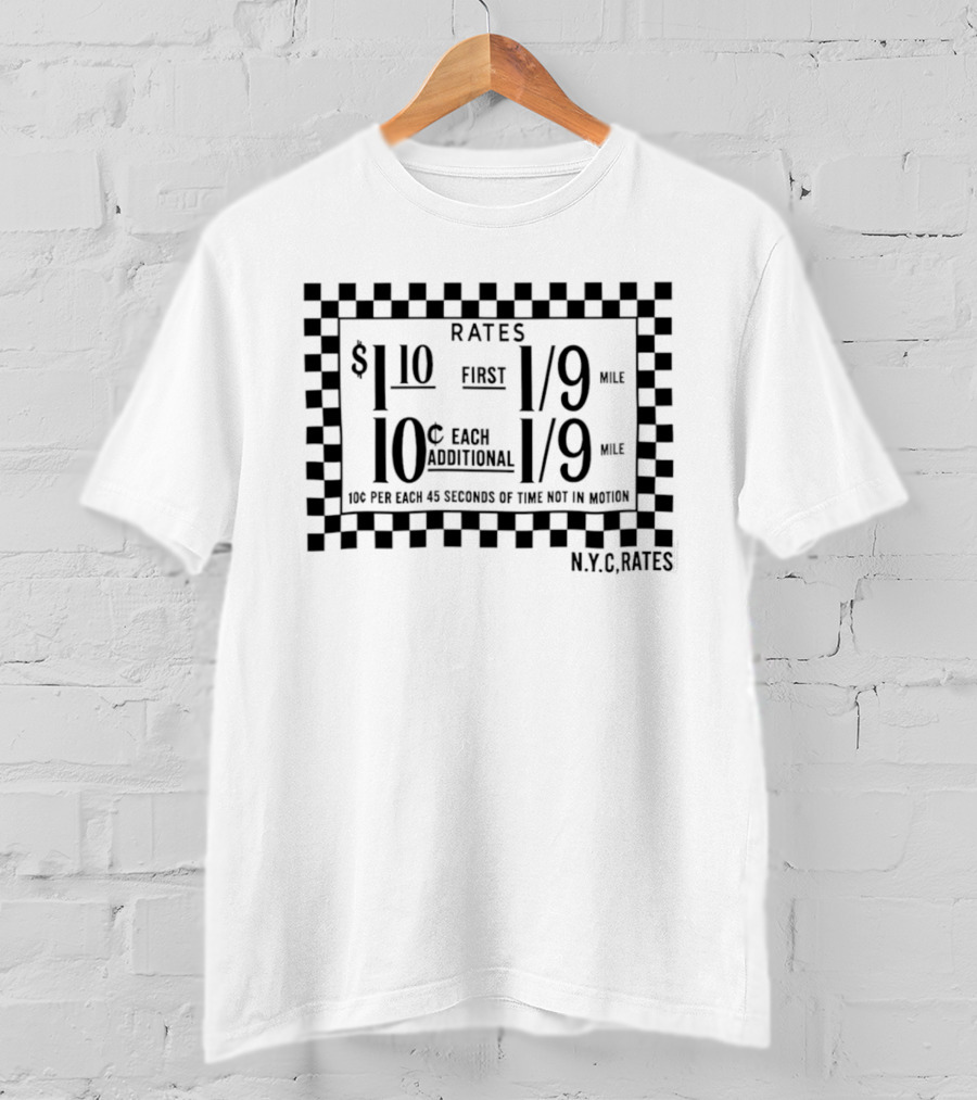 N.Y.C. Taxi Rates Checkerboard T-Shirt