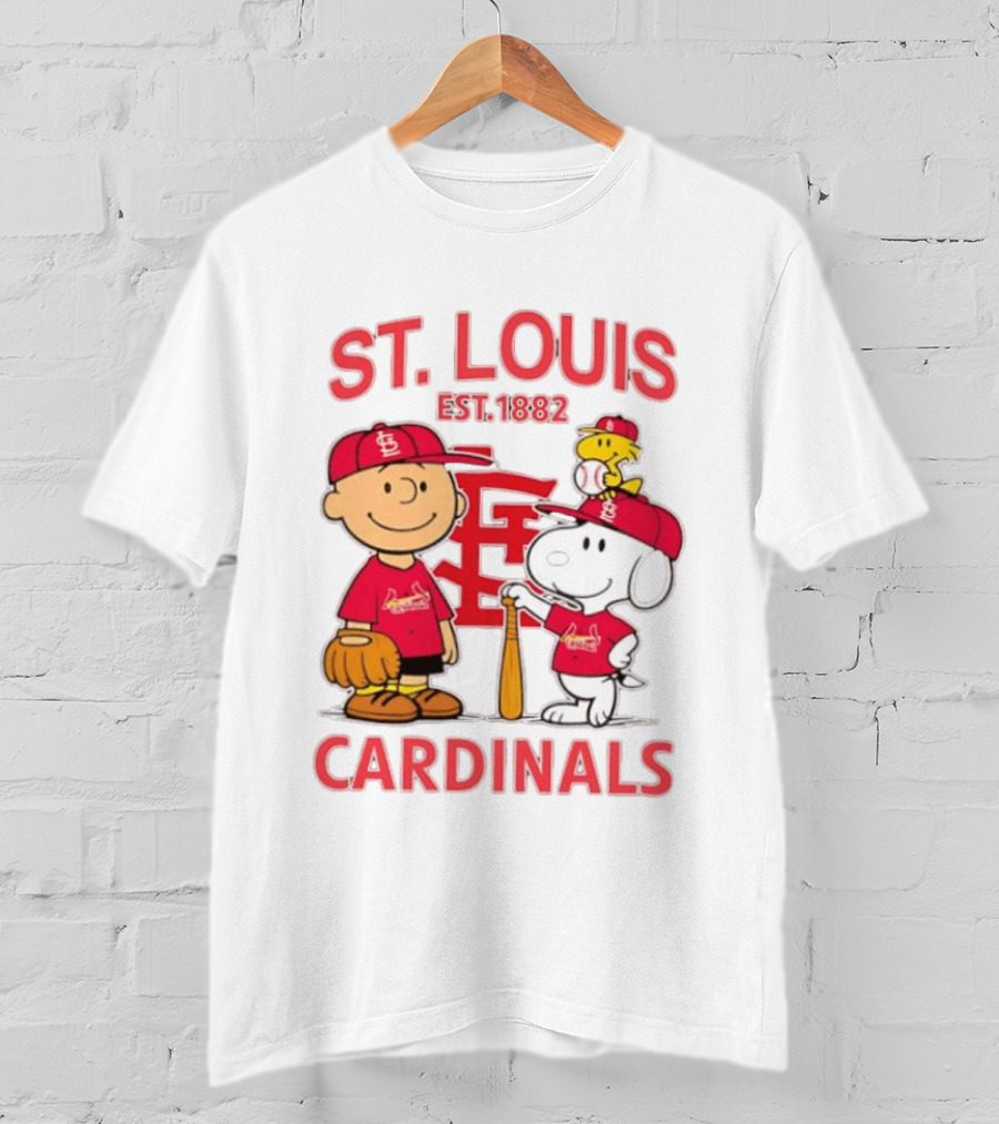 St. Louis Cardinals Est 1882 Charlie Brown Snoopy Woodstock MLB T-Shirt