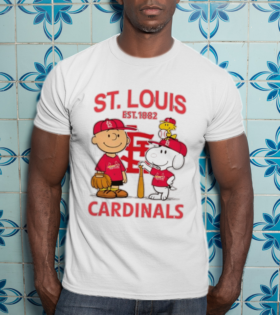 St. Louis Cardinals Est 1882 Charlie Brown Snoopy Woodstock MLB T-Shirt