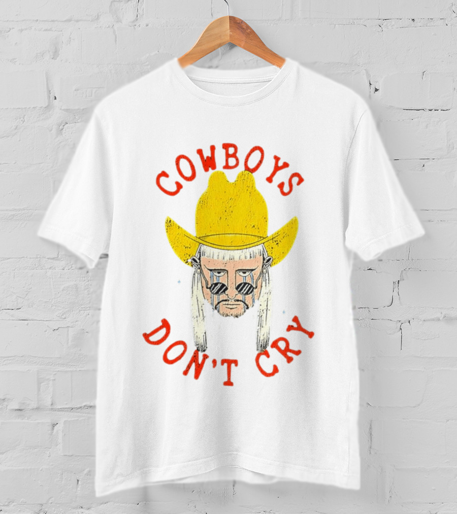 Cowboys Don't Cry Yellow Hat Sad Face T-Shirt