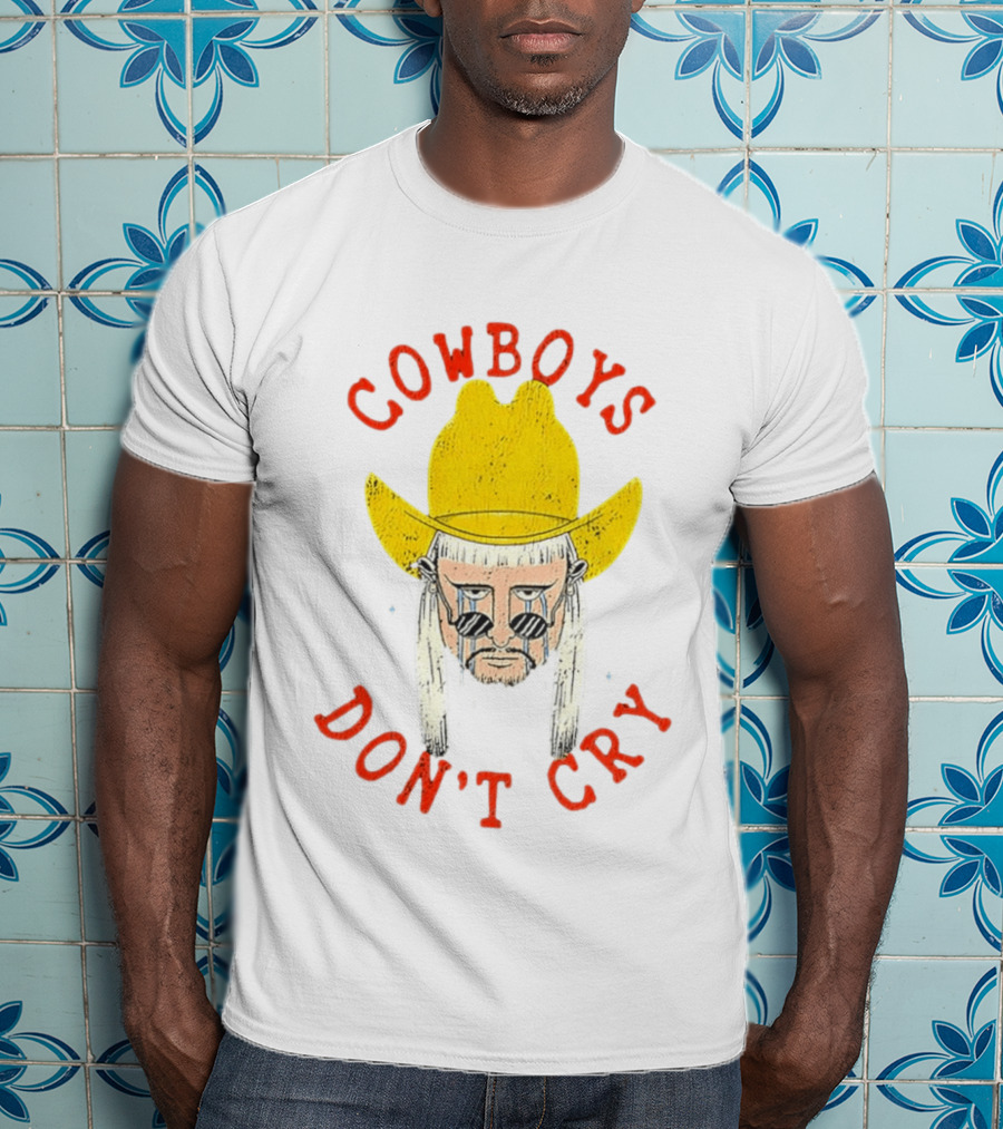 Cowboys Don't Cry Yellow Hat Sad Face T-Shirt