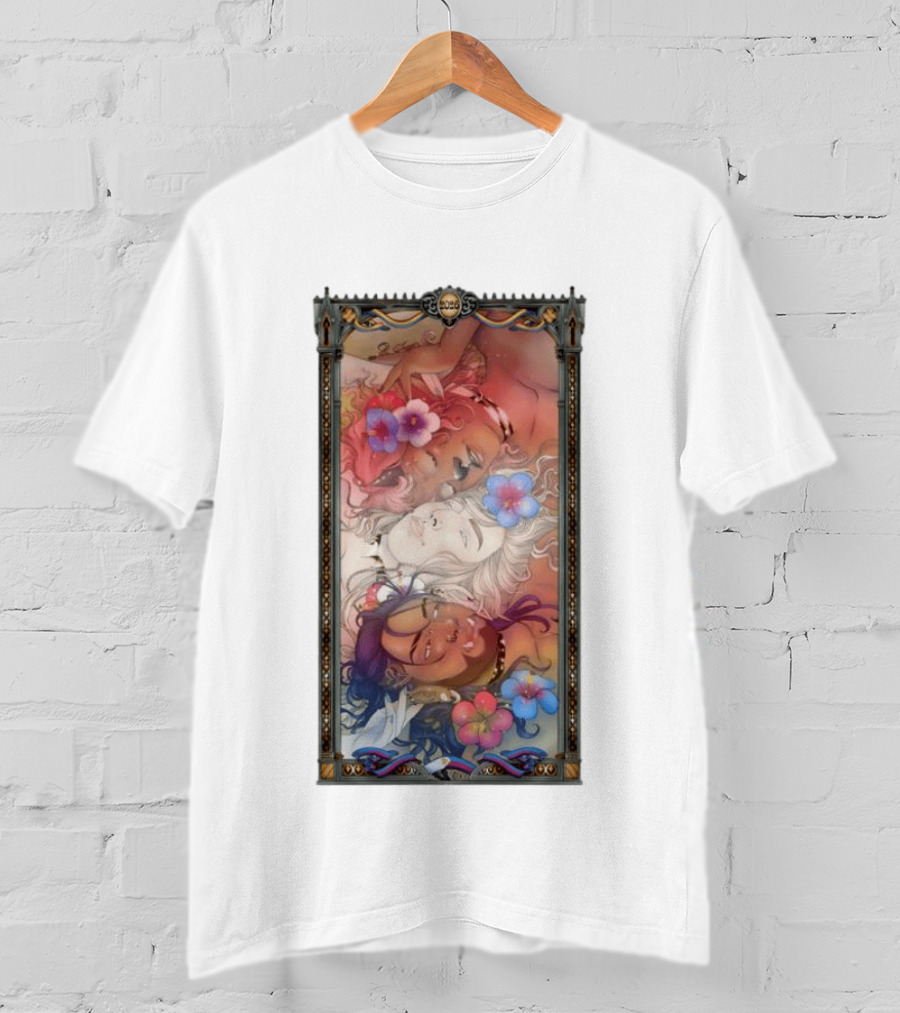 Fantasy Trio 2026 Hibiscus Flowers Tarot Card Pride Month T-Shirt