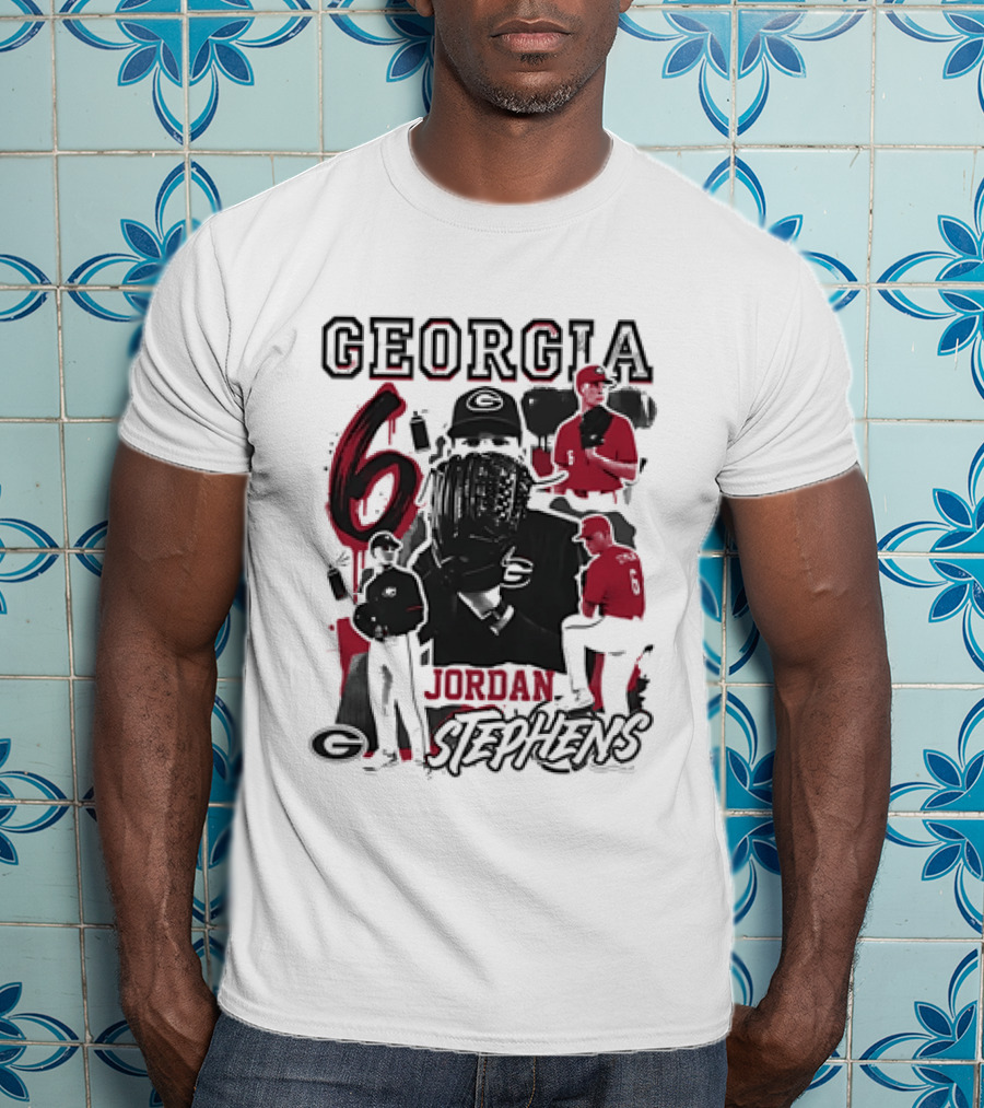 Georgia Bulldogs 6 Jordan Stephens Football T-Shirt
