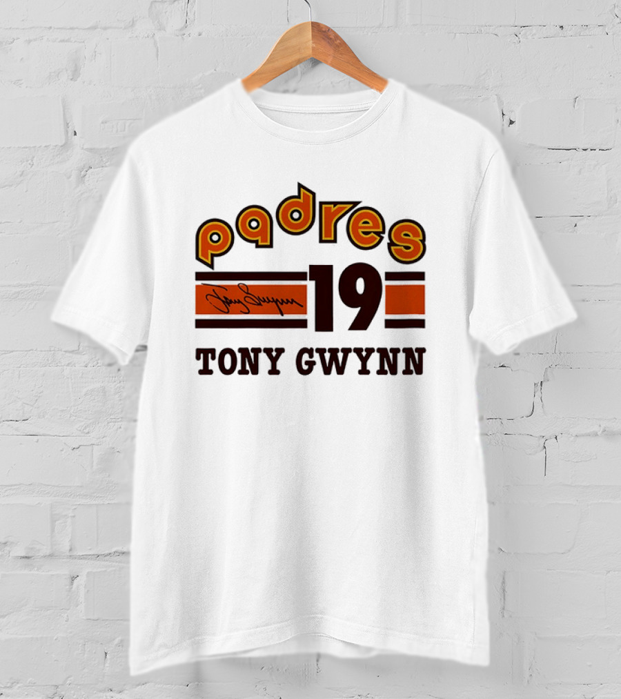Padres 19 Tony Gwynn Signature T-Shirt