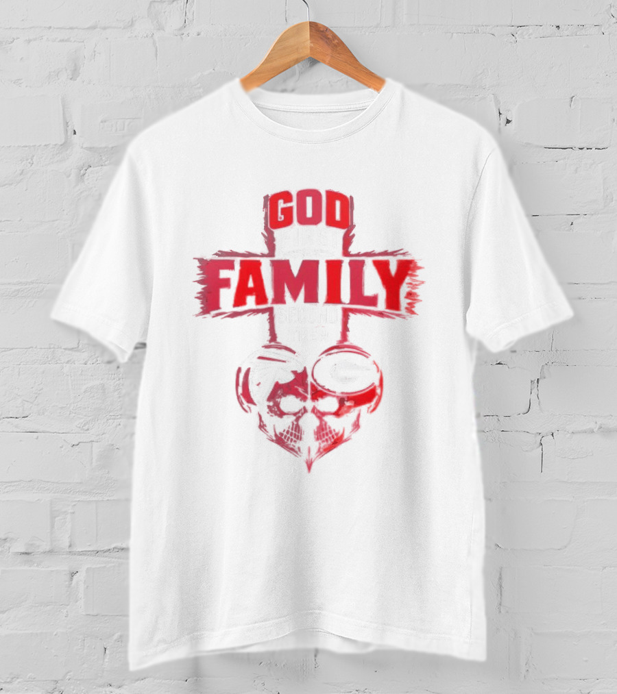 God First Family Second Then Atlanta Falcons Georgia Bulldogs Skull T-Shirt