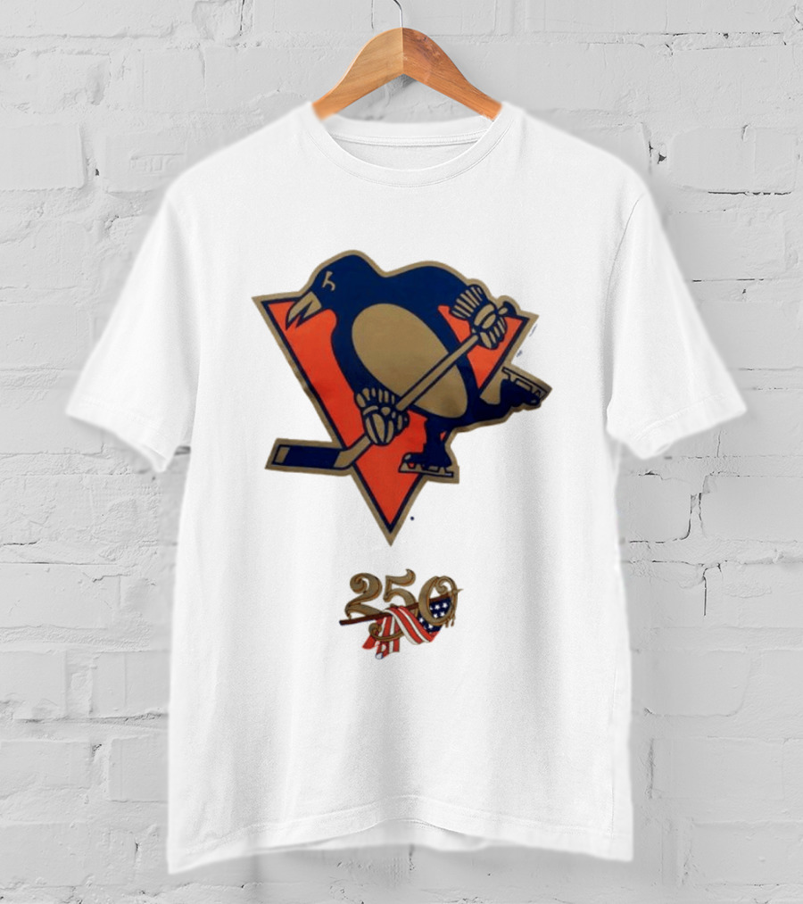 Pittsburgh Penguins 250 Logo Vintage Hockey Anniversary T-Shirt