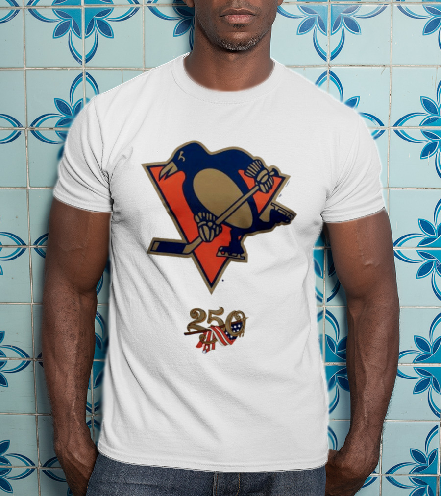Pittsburgh Penguins 250 Logo Vintage Hockey Anniversary T-Shirt