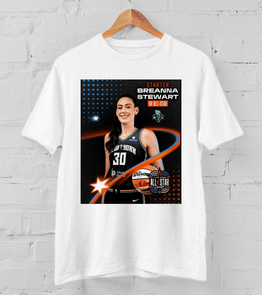 Starter Breanna Stewart 8X All Star New York Liberty AT&T WNBA All Star Chicago T-Shirt