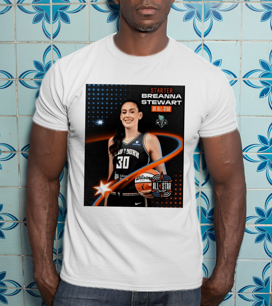 Starter Breanna Stewart 8X All Star New York Liberty AT&T WNBA All Star Chicago T-Shirt