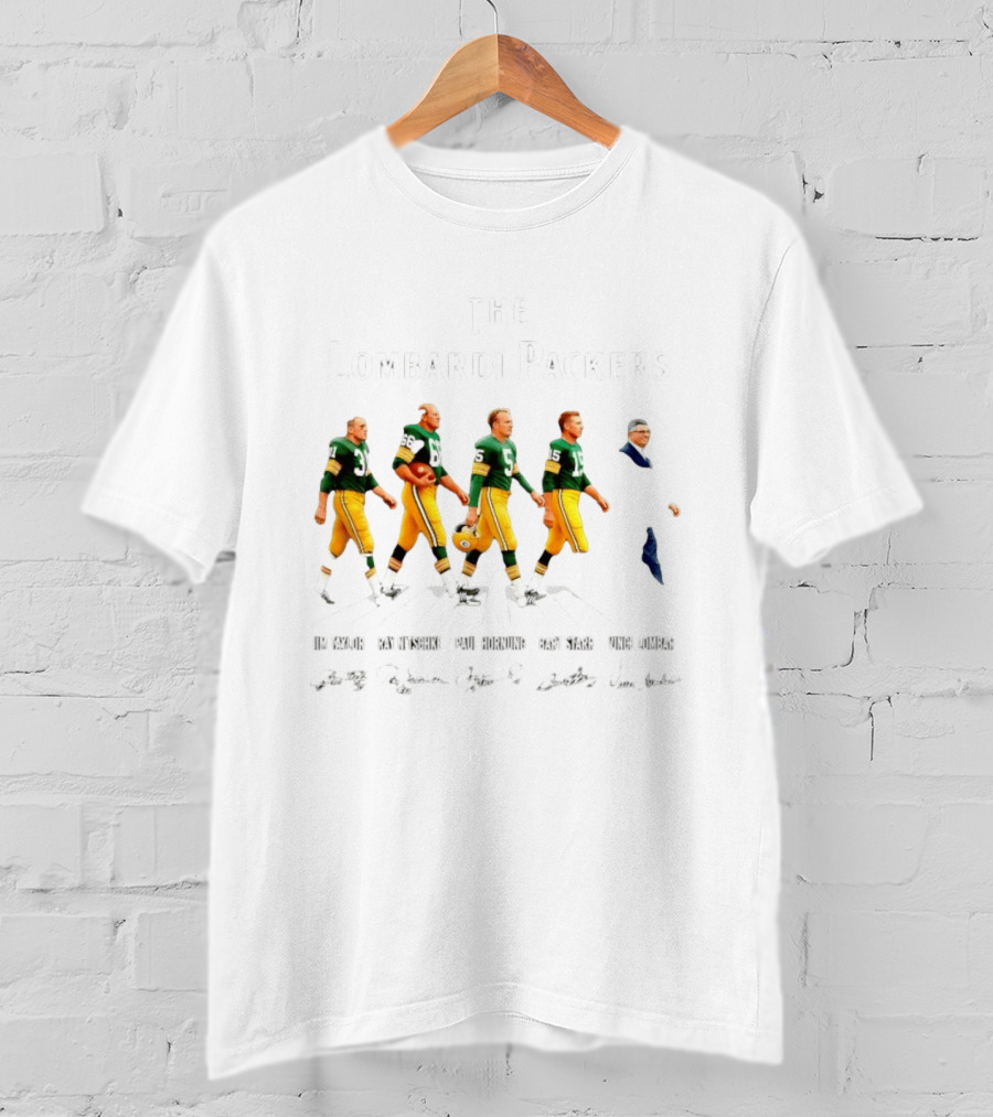 The Lombardi Packers Walking Jim Taylor Ray Nitschke Paul Hornung Bart Starr Vince Lombardi T-Shirt