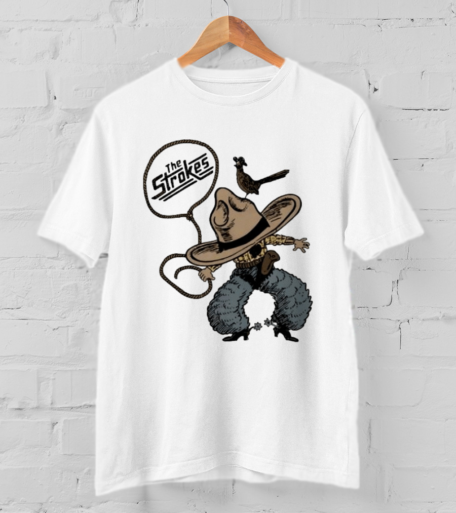 The Strokes Cowboy Roadrunner Western Lasso Band Music T-Shirt