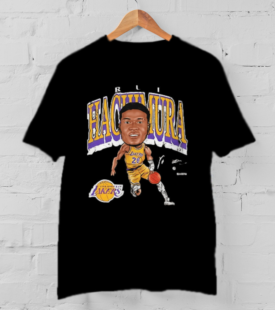 Rui Hachimura Los Angeles Lakers Big Head 28 T-Shirt