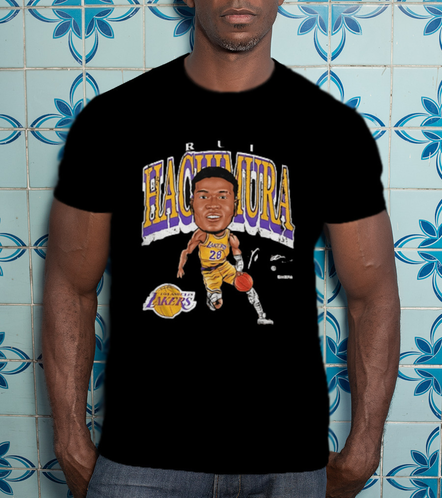 Rui Hachimura Los Angeles Lakers Big Head 28 T-Shirt