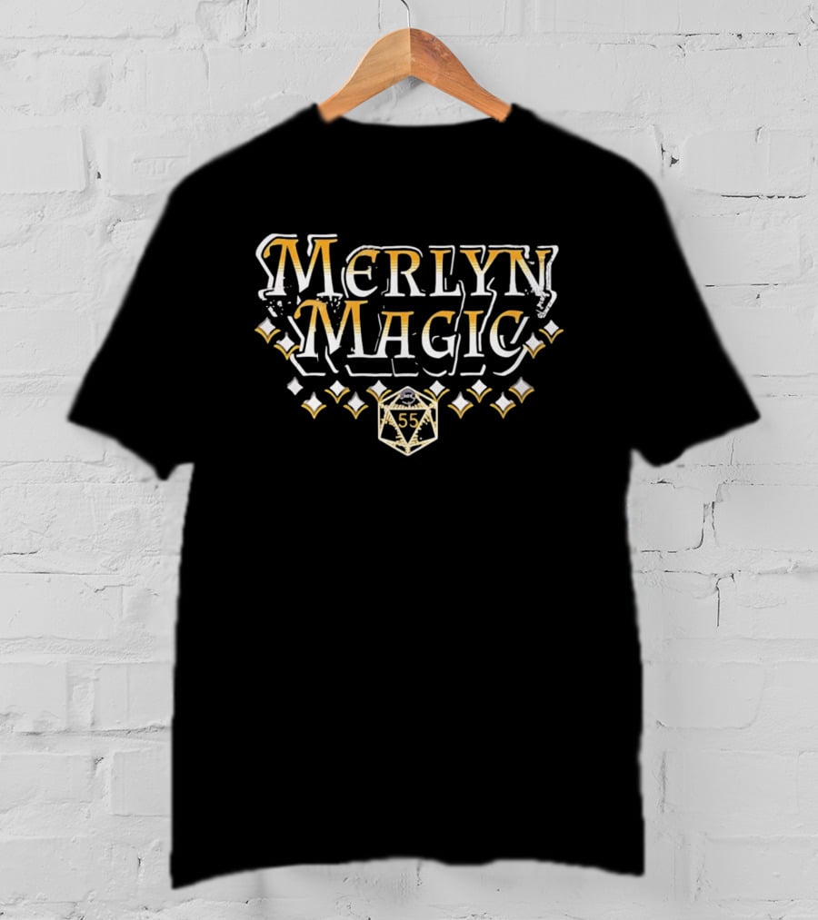 Merlyn Magic 55 D20 Roleplaying Game Dice Fantasy Adventure T-Shirt