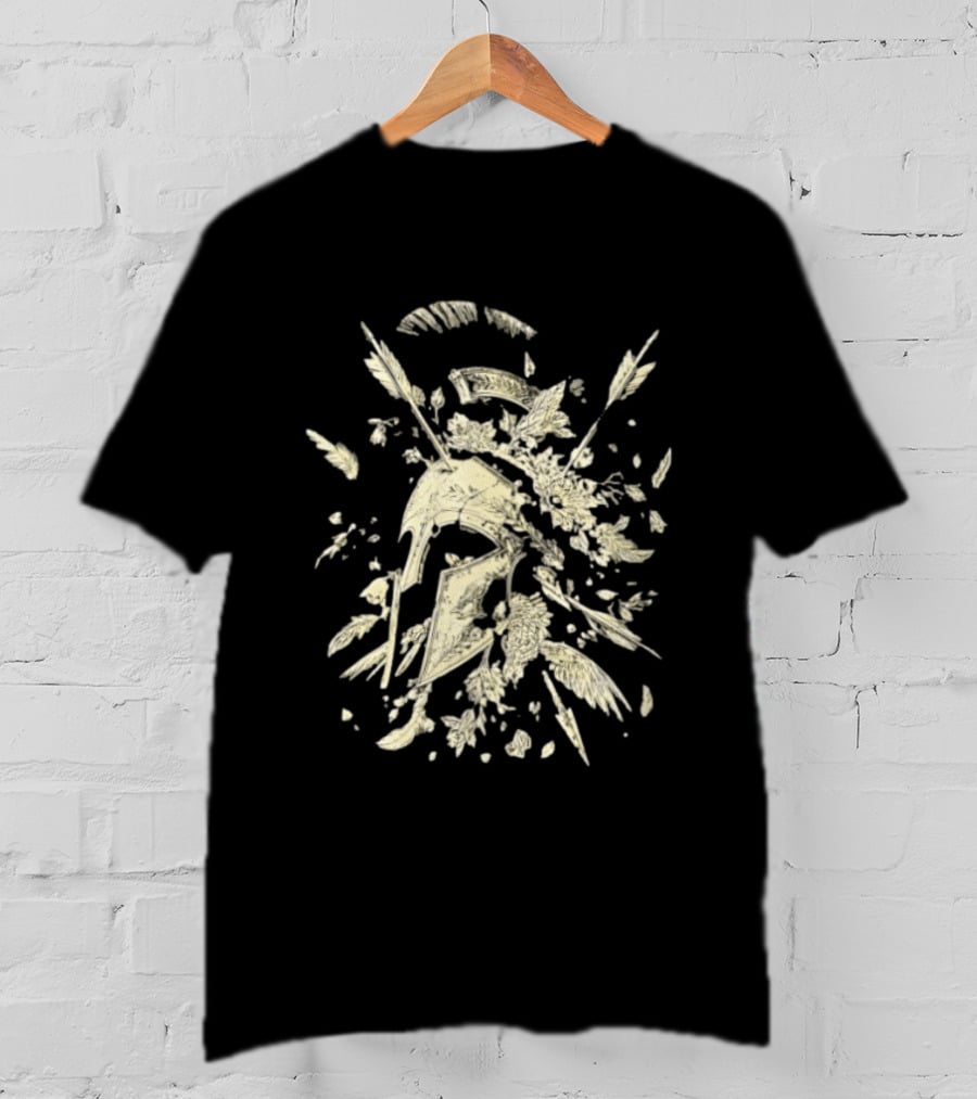 Ancient Greece Helmet With Arrows And Laurel Fragments T-Shirt