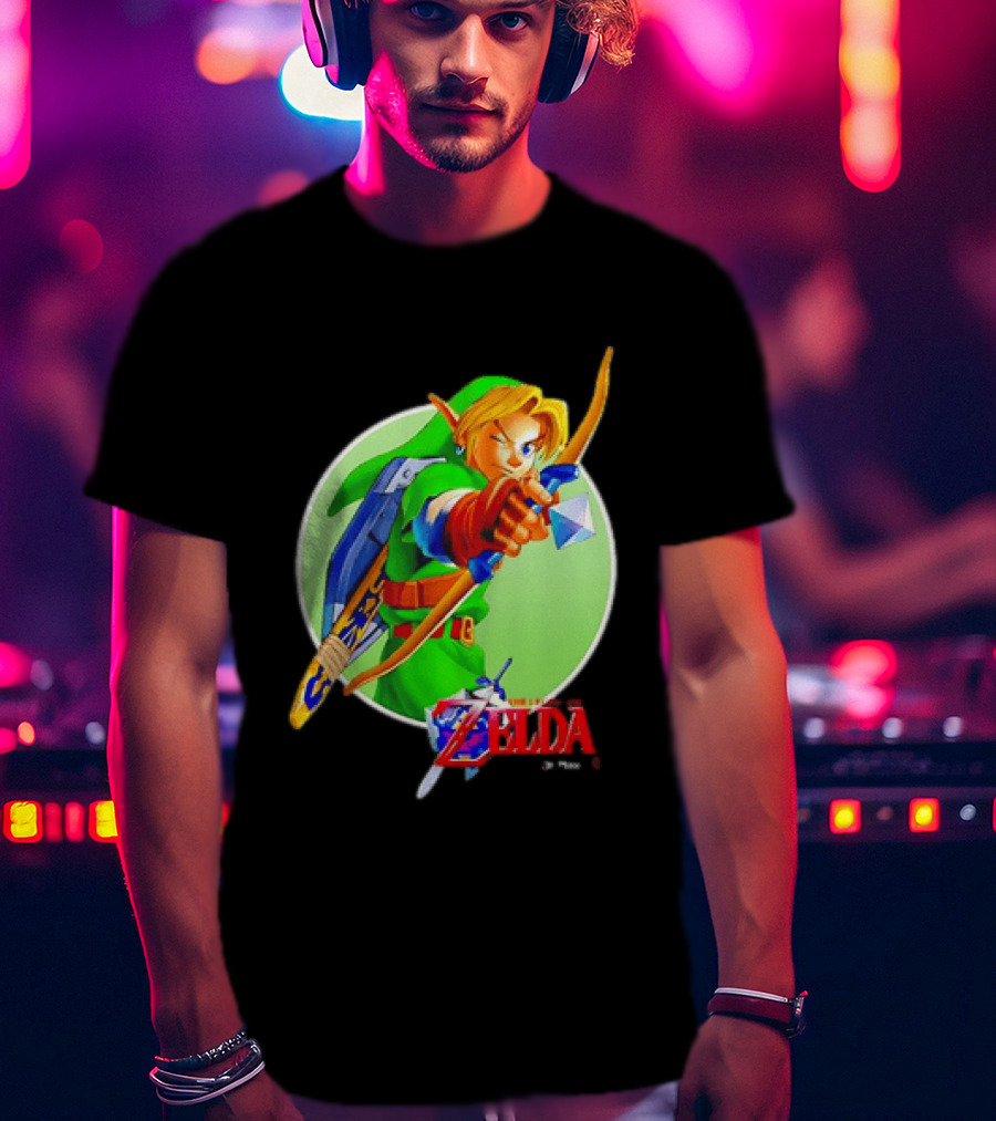 The Legend Of Zelda Ocarina Of Time 3D Link Bow Aiming T-Shirt