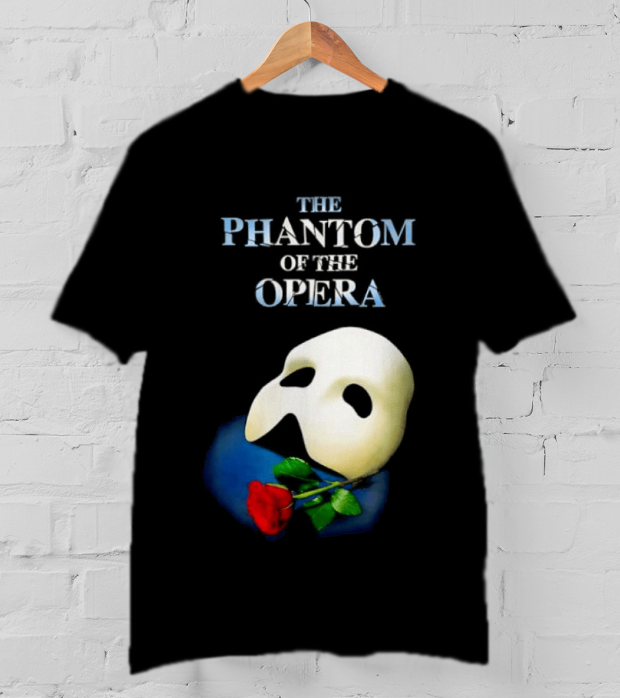 The Phantom Of The Opera Mask With Red Rose T-Shirt
