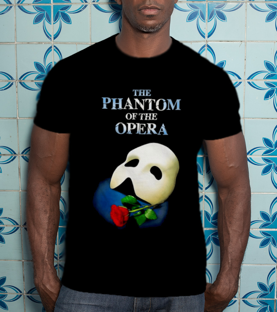 The Phantom Of The Opera Mask With Red Rose T-Shirt