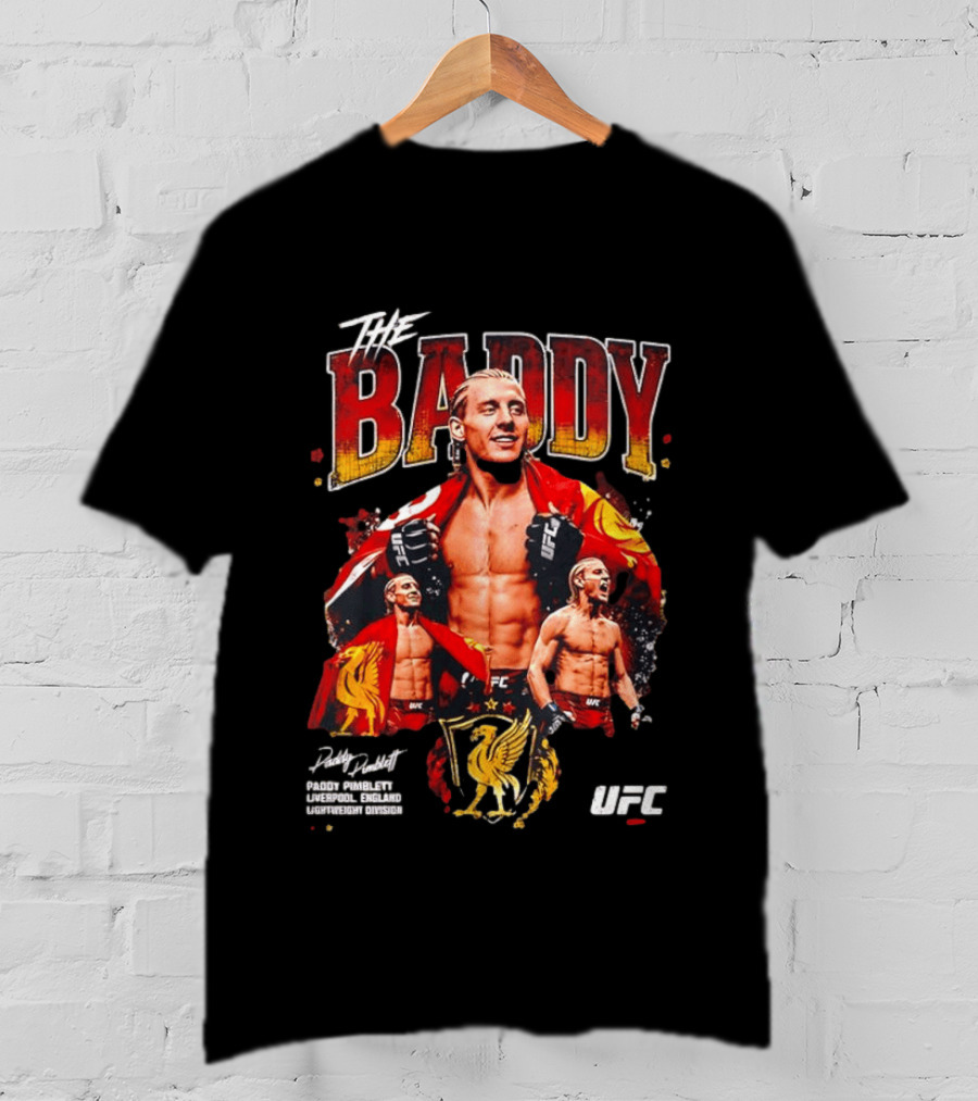 Paddy Pimblett The Baddy UFC Liverpool FC Crest T-Shirt