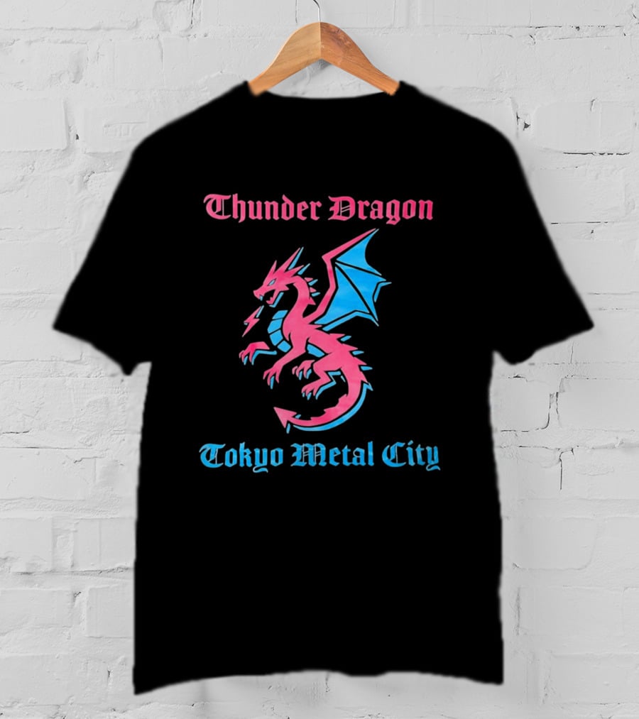 Thunder Dragon Tokyo Metal City Fantasy Dragon Winged Creature T-Shirt