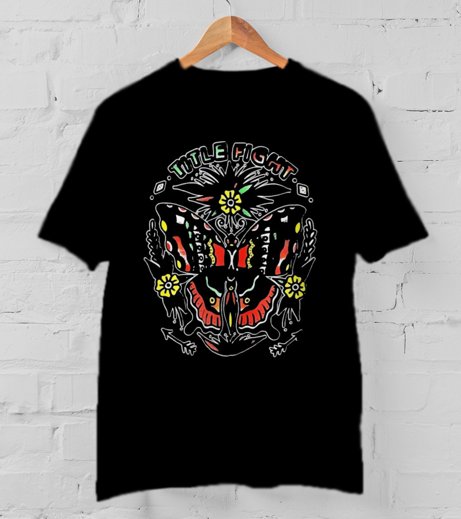 Title Fight Butterfly Flowers Bold Colorful T-Shirt
