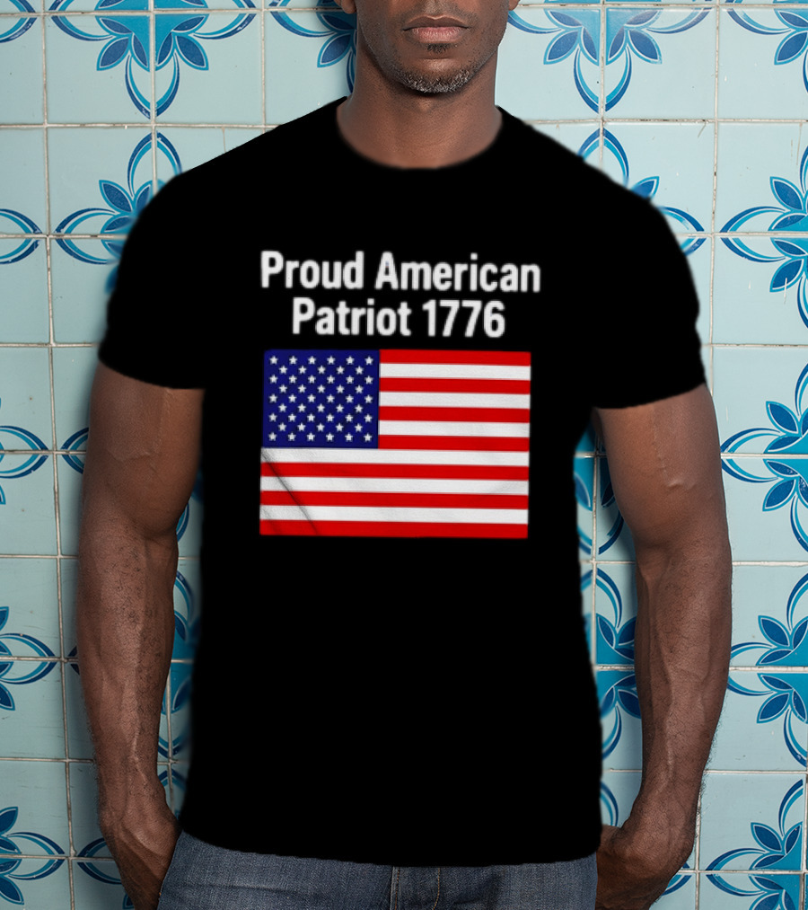 Proud American Patriot 1776 USA Flag T-Shirt