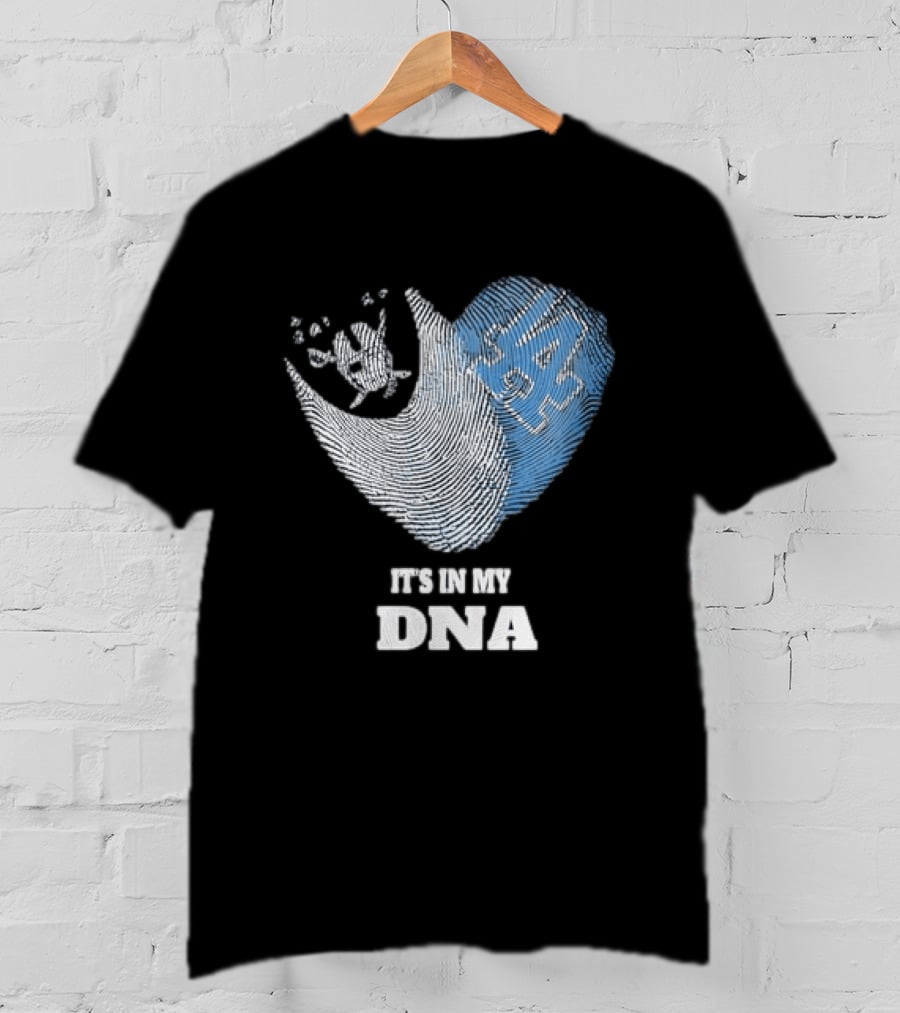 Los Angeles Raiders Dodgers Fingerprint Heart It's In My DNA T-Shirt