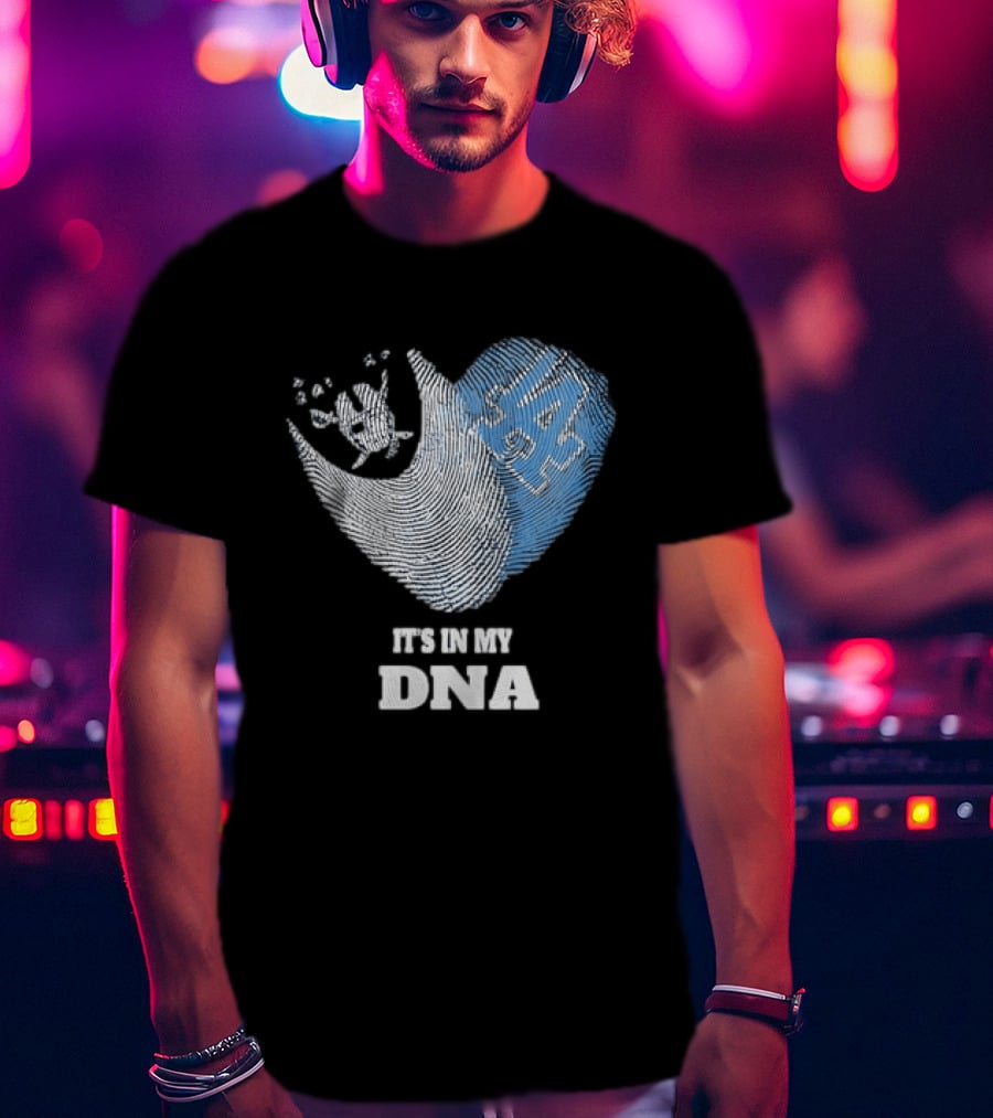 Los Angeles Raiders Dodgers Fingerprint Heart It's In My DNA T-Shirt