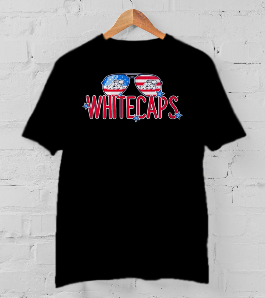 West Michigan Whitecaps American Flag Sunglasses Stars T-Shirt