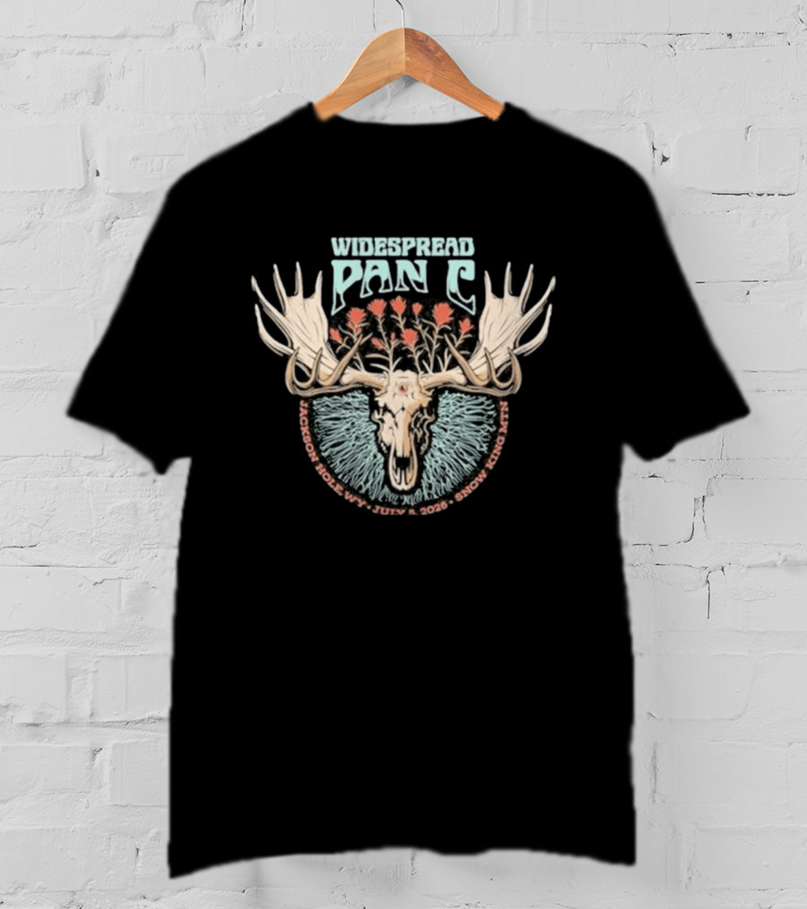 Widespread Panic Jackson Hole WY Tour July 5 2026 Snow King MTN Moose Antlers T-Shirt