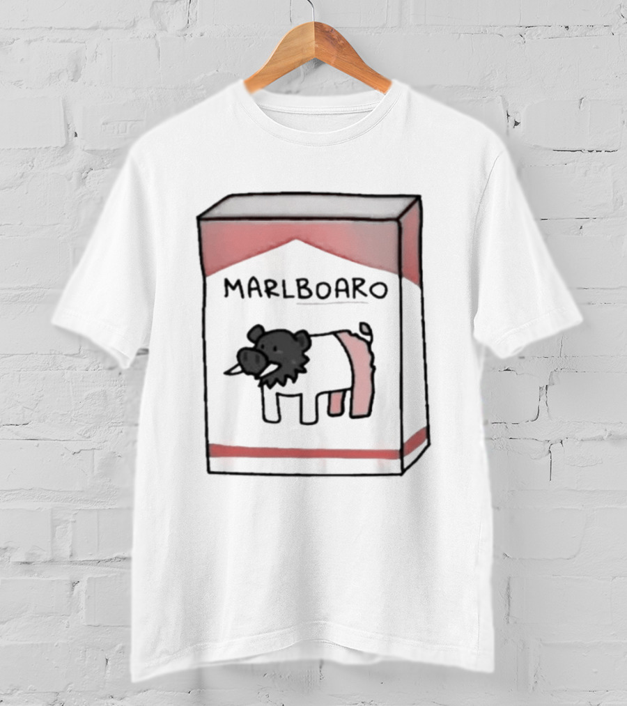 Marlboaro Boar Pig Pack Cigarette Cartoon T-Shirt