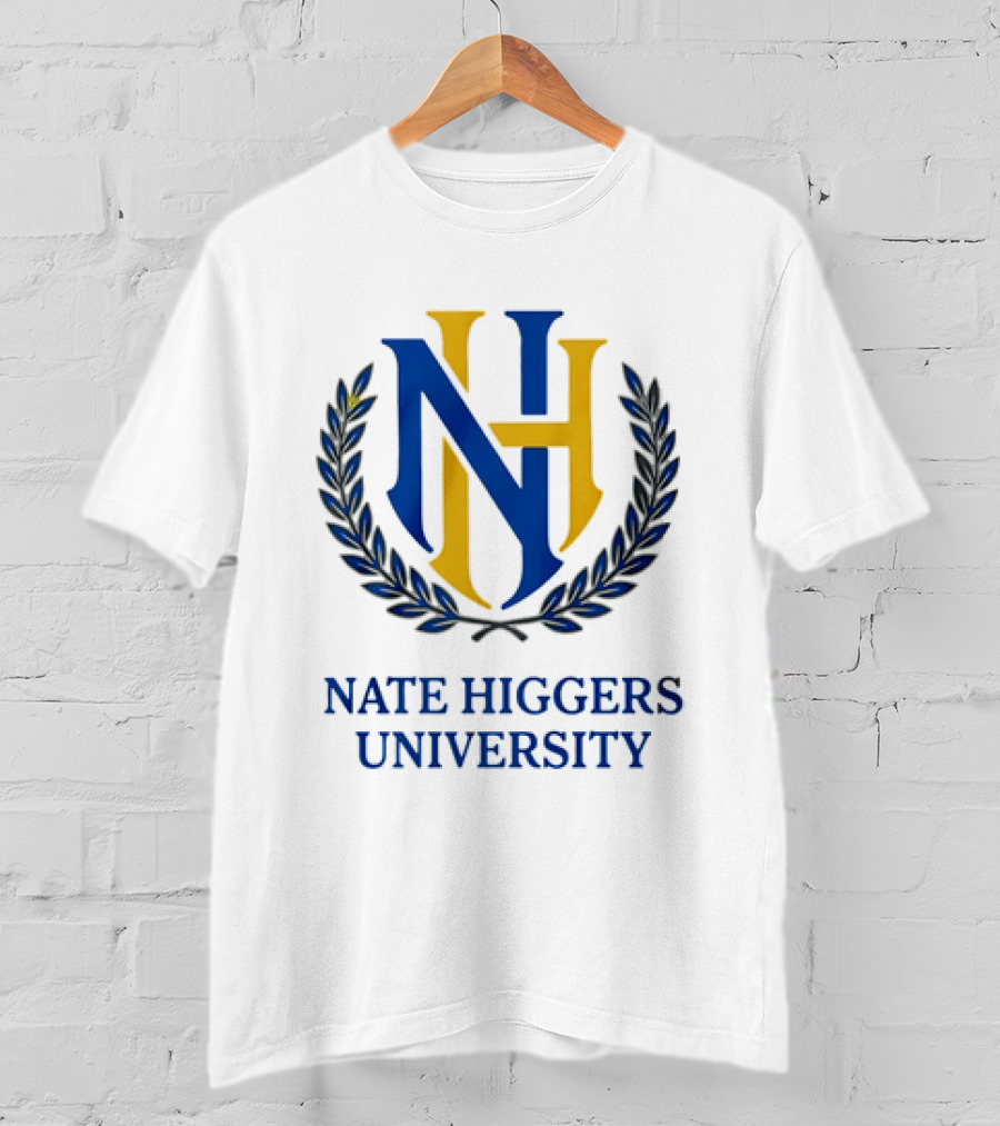 Nate Higgers University NH Crest And Laurel T-Shirt