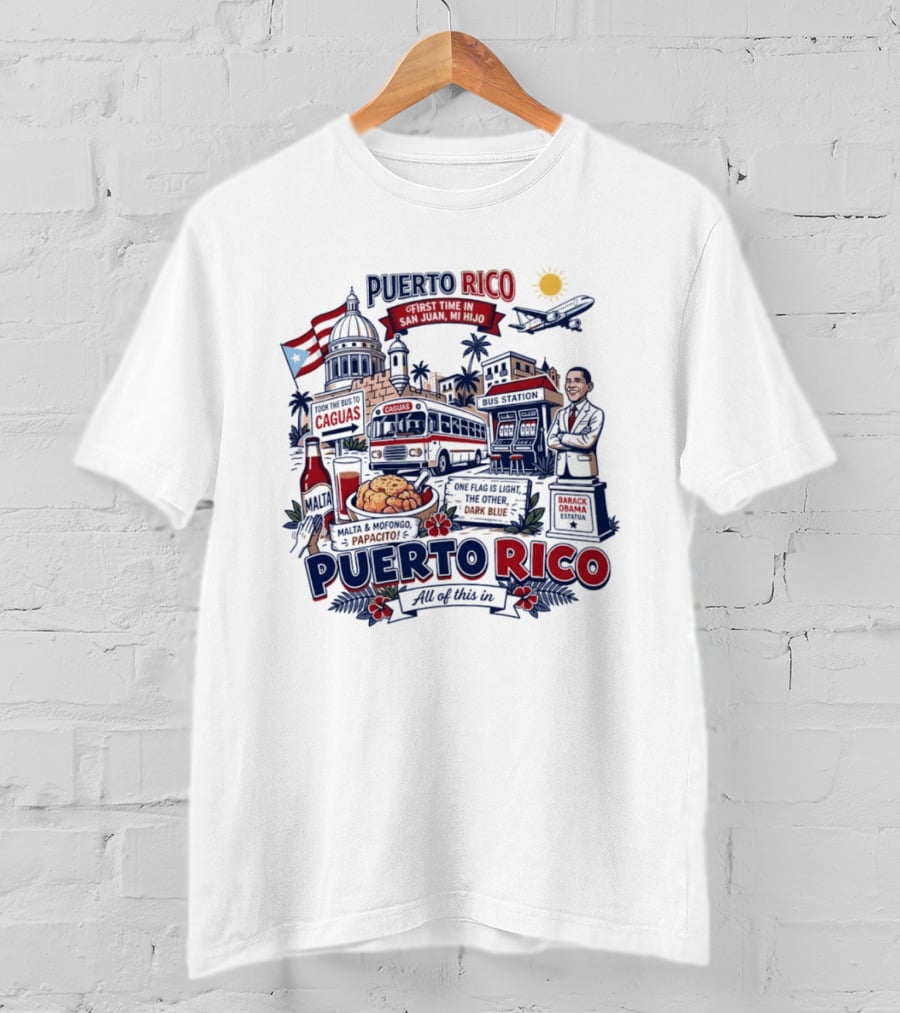 Puerto Rico Hijo San Juan Travel Coquis Papasito Salsa Dark Blue T-Shirt