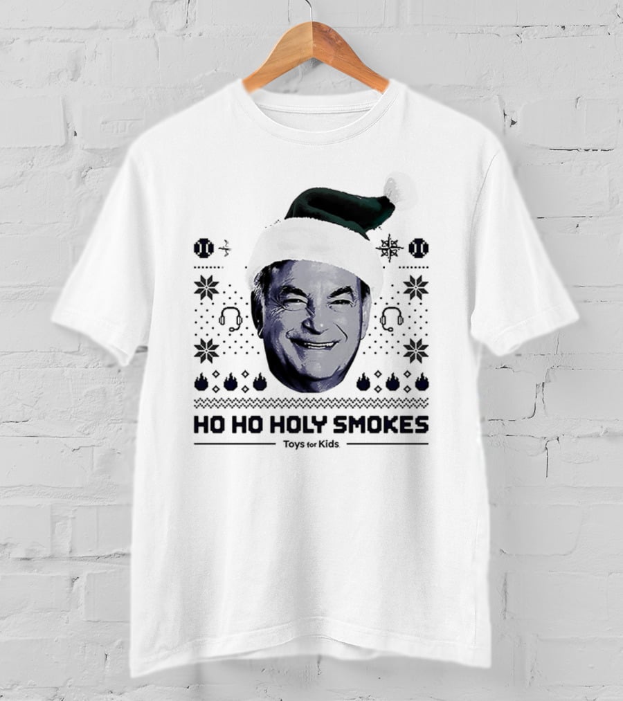 Rick Rizzs Ho Ho Holy Smokes Santa Hat Mariners Rizzsmas In July T-Shirt