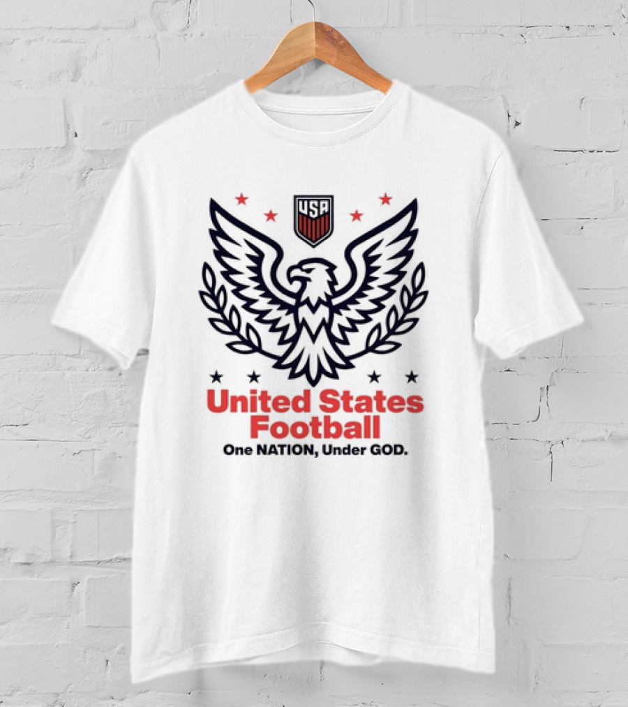 United States Football USA Eagle Emblem One Nation Under God T-Shirt