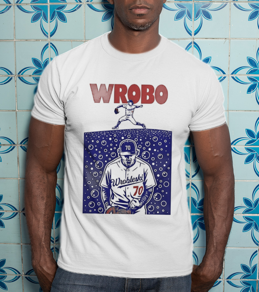 Wrobo Shark Justin Wrobleski Los Angeles Dodgers Baseball T-Shirt