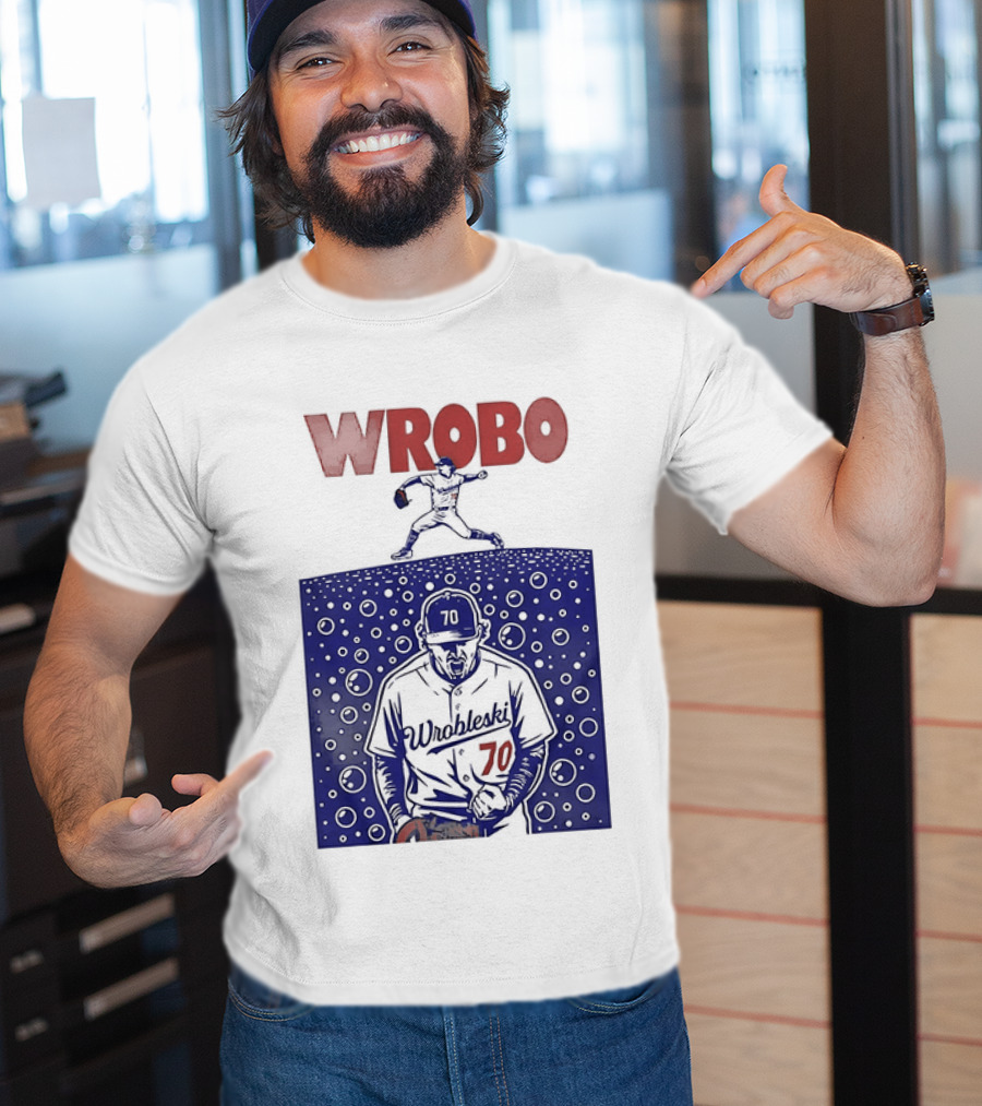 Wrobo Shark Justin Wrobleski Los Angeles Dodgers Baseball T-Shirt