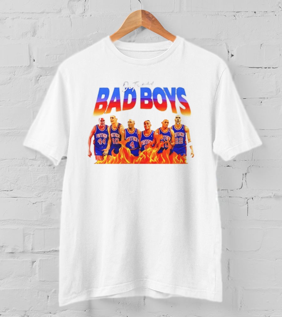 Detroit Bad Boys Rick Mahorn Bill Laimbeer Joe Dumars Isiah Thomas Dennis Rodman John Salley T-Shirt