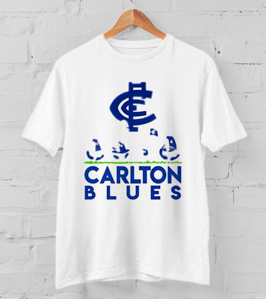 Snoopy Peanuts Characters Carlton Blues AFL Collaboration T-Shirt