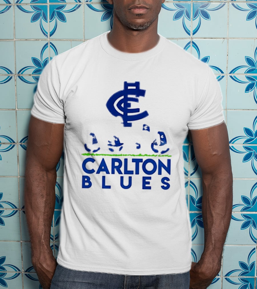 Snoopy Peanuts Characters Carlton Blues AFL Collaboration T-Shirt