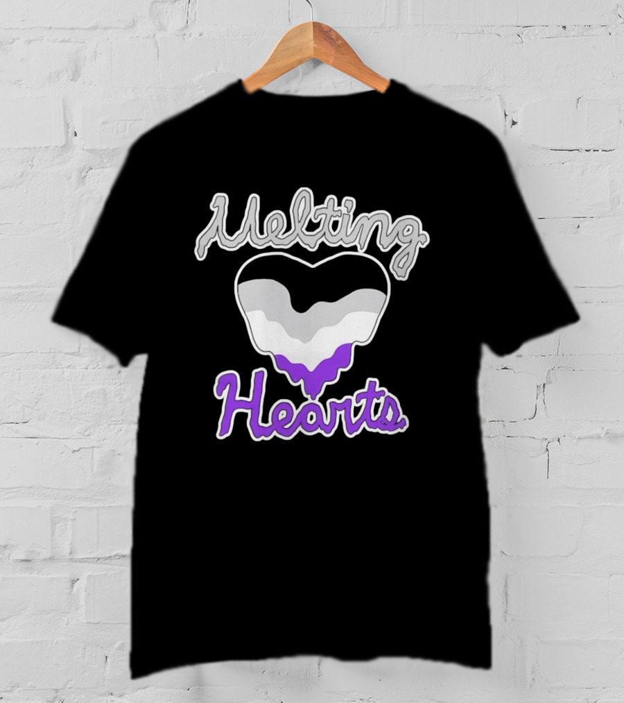Melting Hearts Asexual Flag Colors Pride T-Shirt