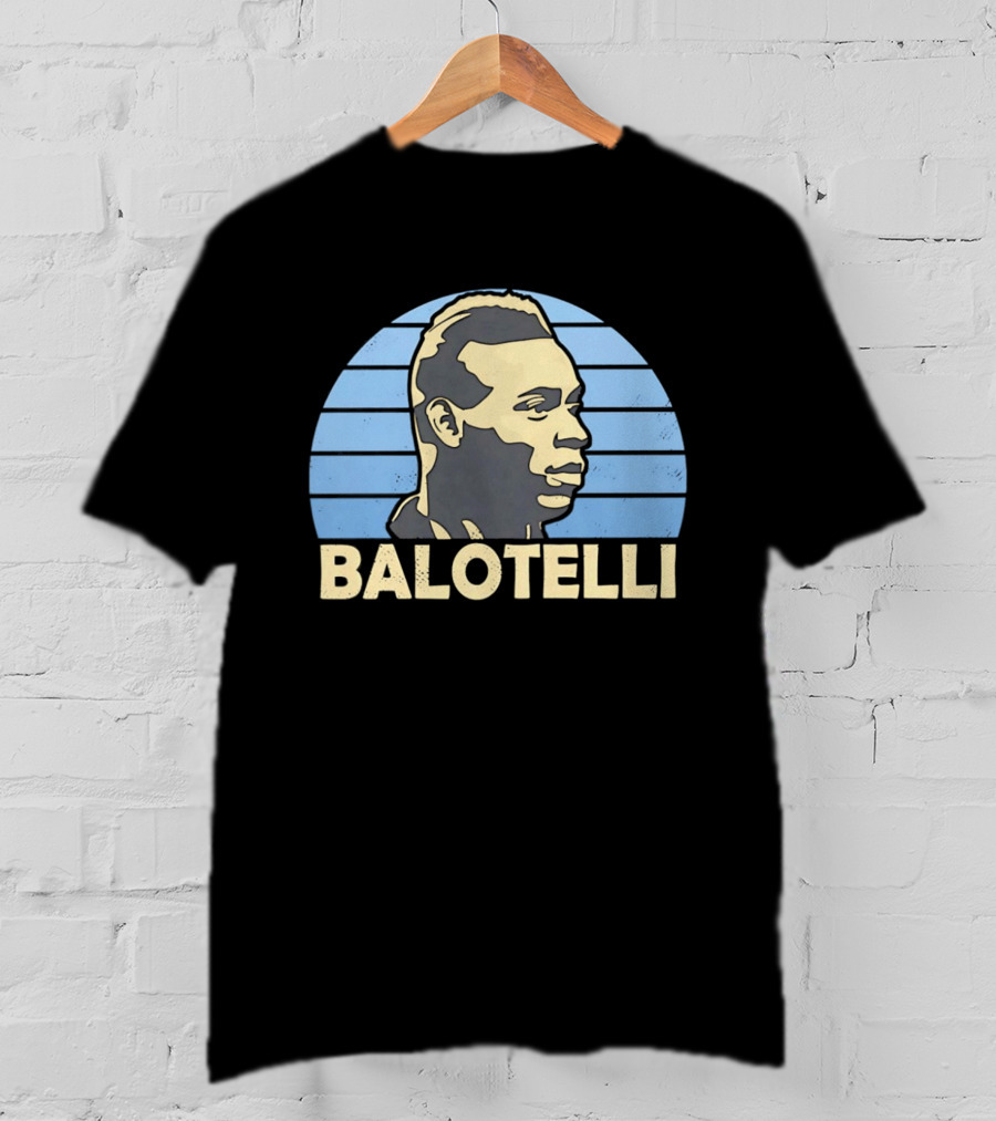 Balotelli Retro Style Italian Footballer Profile T-Shirt