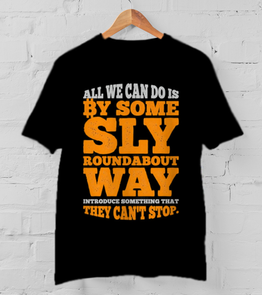 Bitcoin Outlaw All We Can Do Is By Some Sly Roundabout Way Introduce Something They Can't Stop T-Shirt