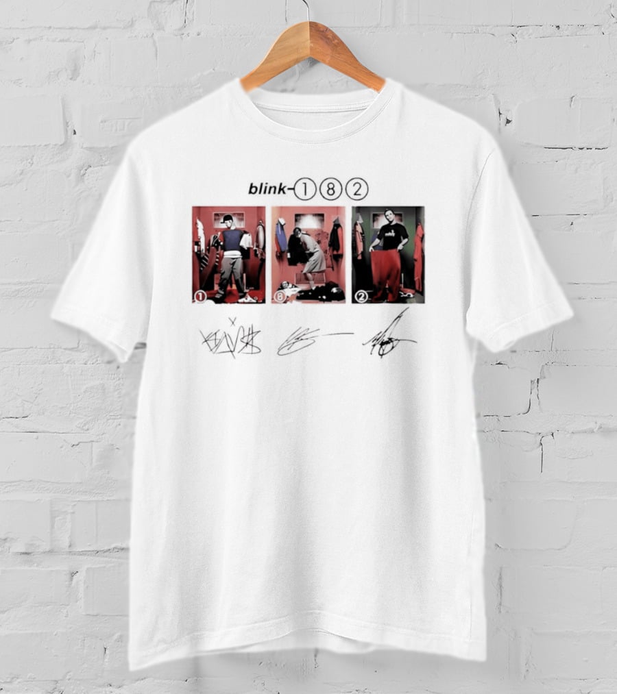 Blink 182 Trio Album Art With Autographs T-Shirt
