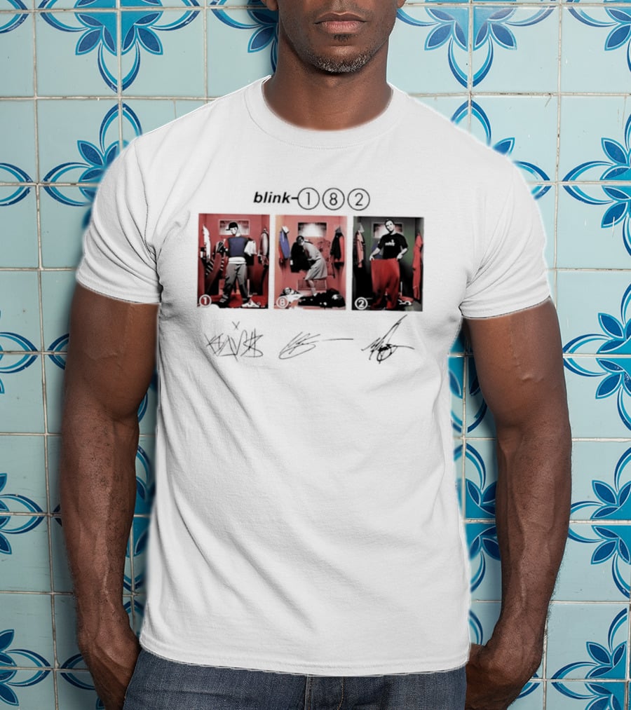 Blink 182 Trio Album Art With Autographs T-Shirt
