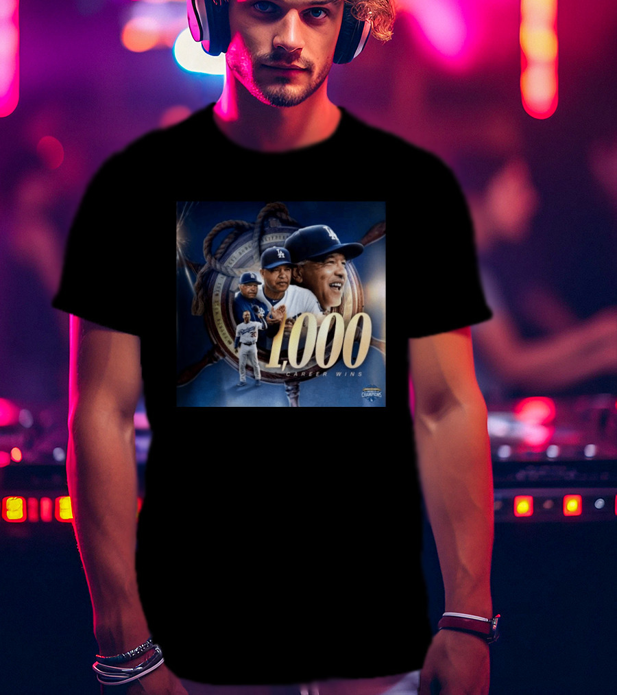 Los Angeles Dodgers Manager Doc Achieves 1000 Career Wins Milestone In Major League History T-Shirt